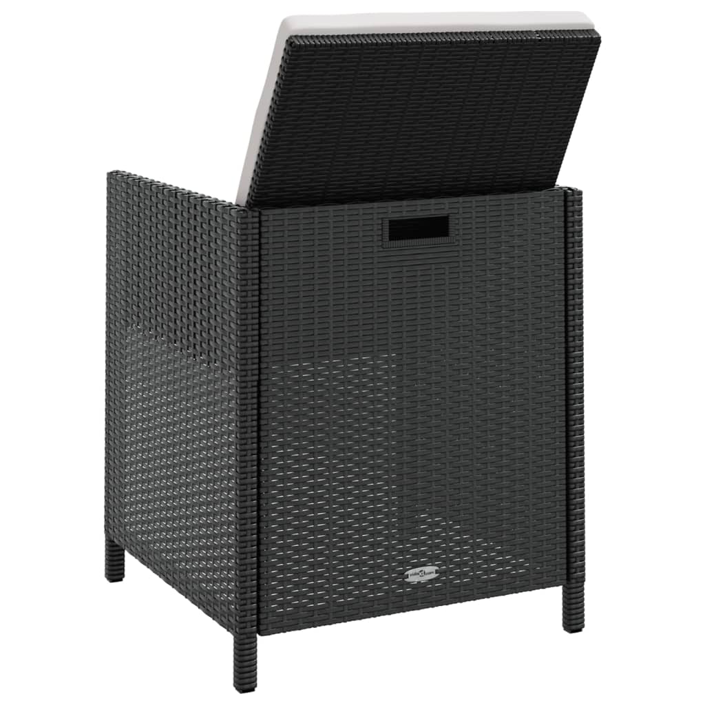 11-Delige Tuinset Met Kussens Poly Rattan Zwart