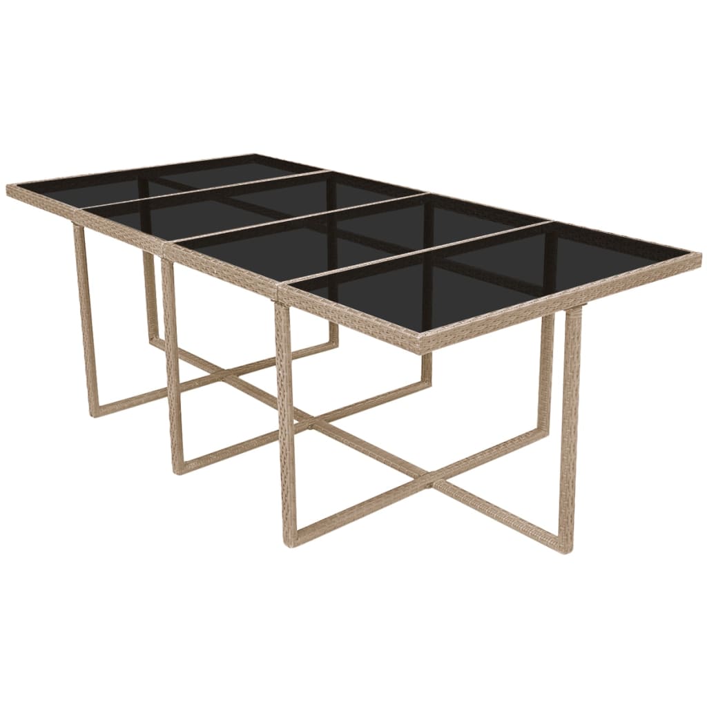 13-Delige Tuinset Met Kussens Poly Rattan Beige