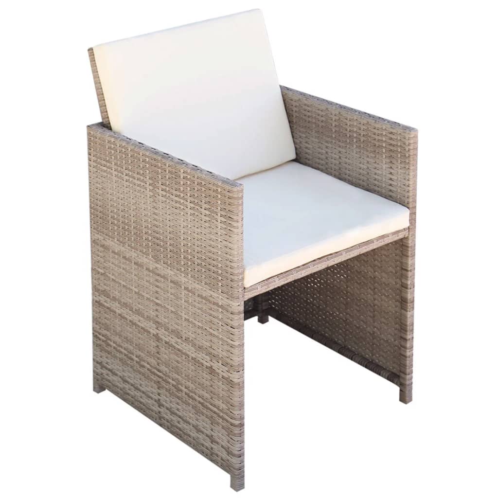 13-Delige Tuinset Met Kussens Poly Rattan Beige