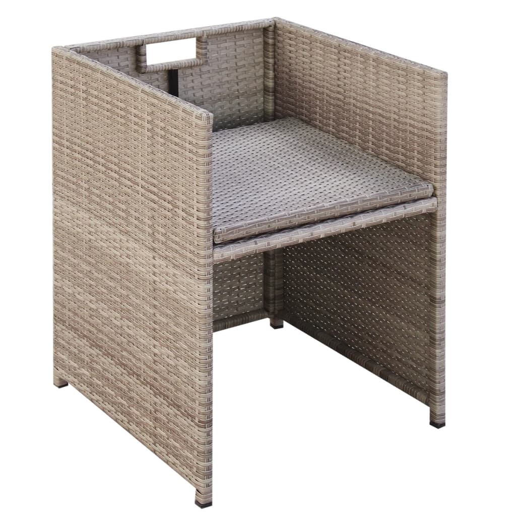 13-Delige Tuinset Met Kussens Poly Rattan Beige