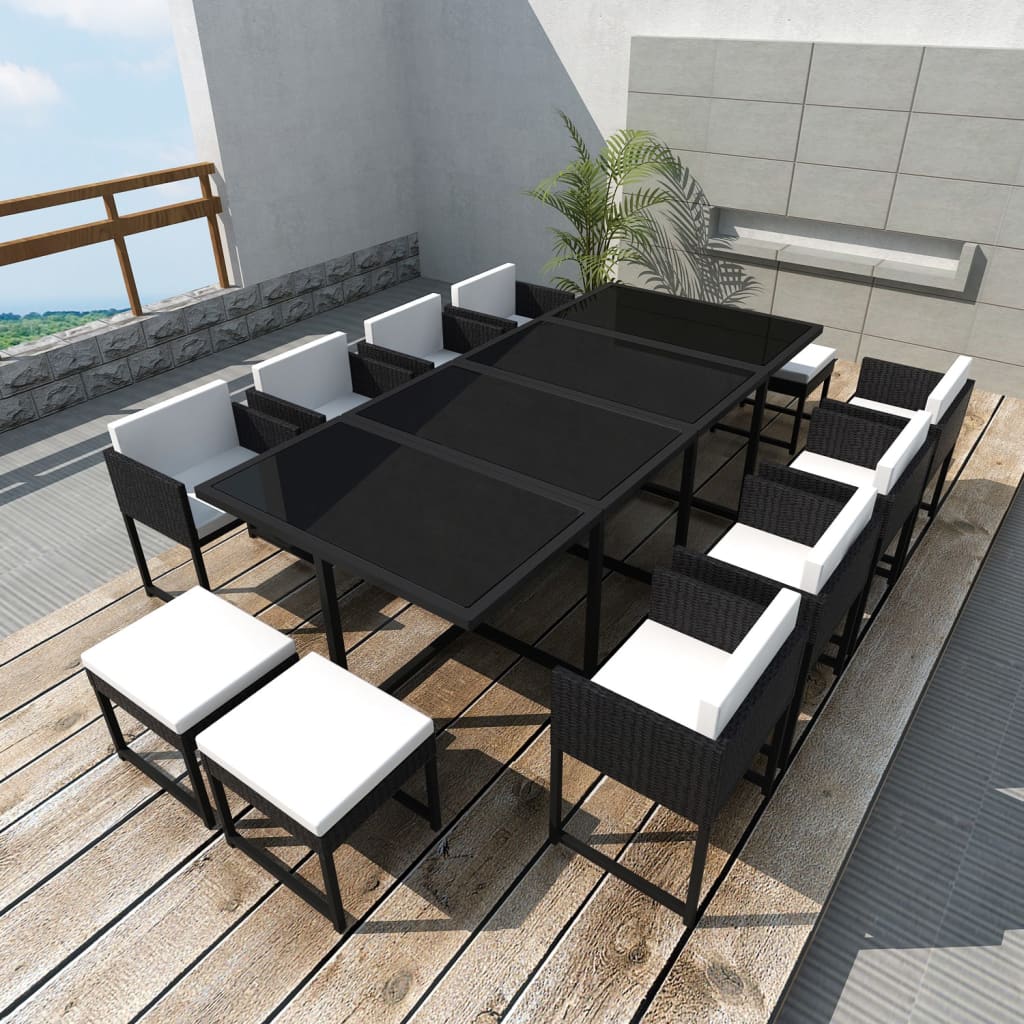 13-Delige Tuinset Met Kussens Poly Rattan