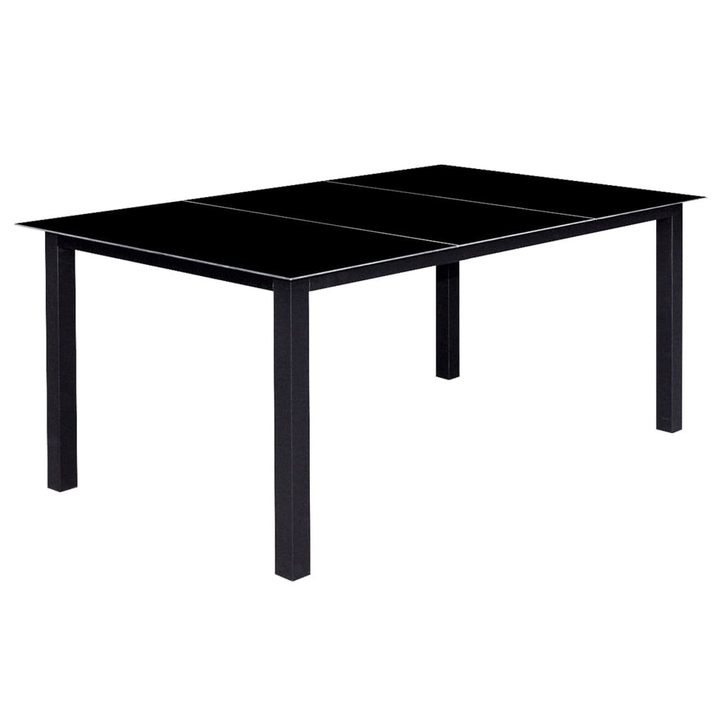 9-Delige Tuinset Inklapbaar Aluminium Zwart