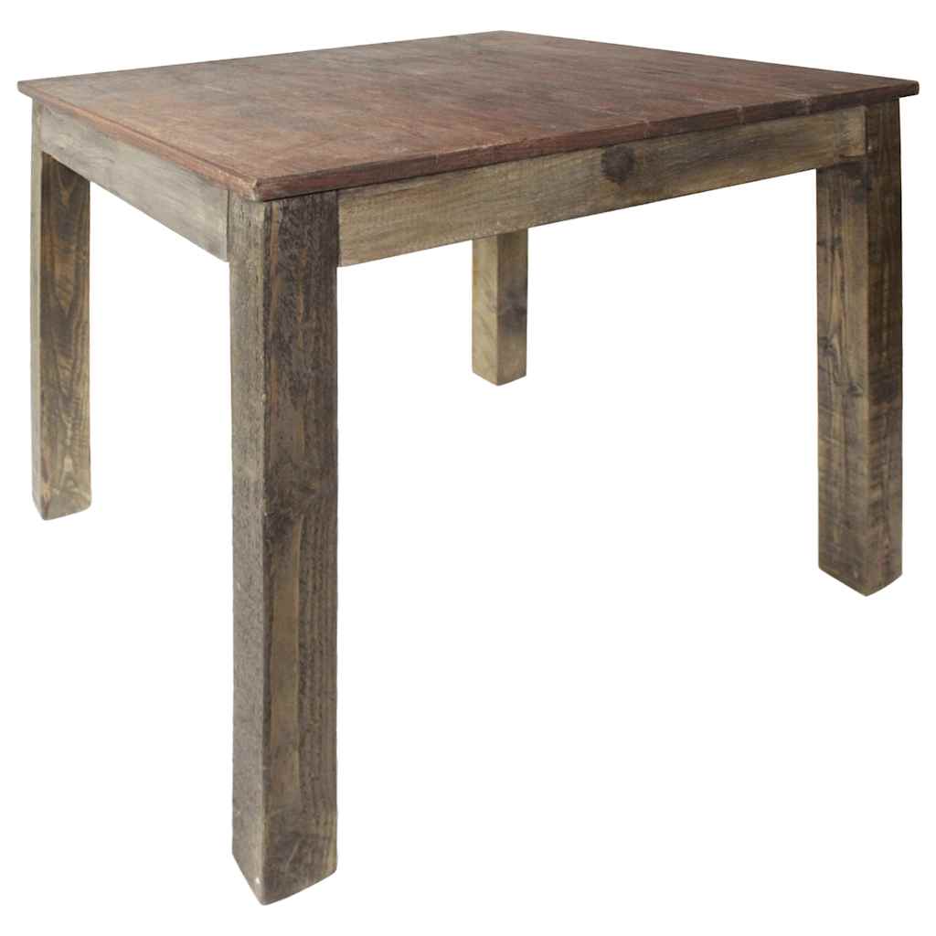 Eettafel 82X80X76 Cm Gemengd Gerecycled Hout Zwart