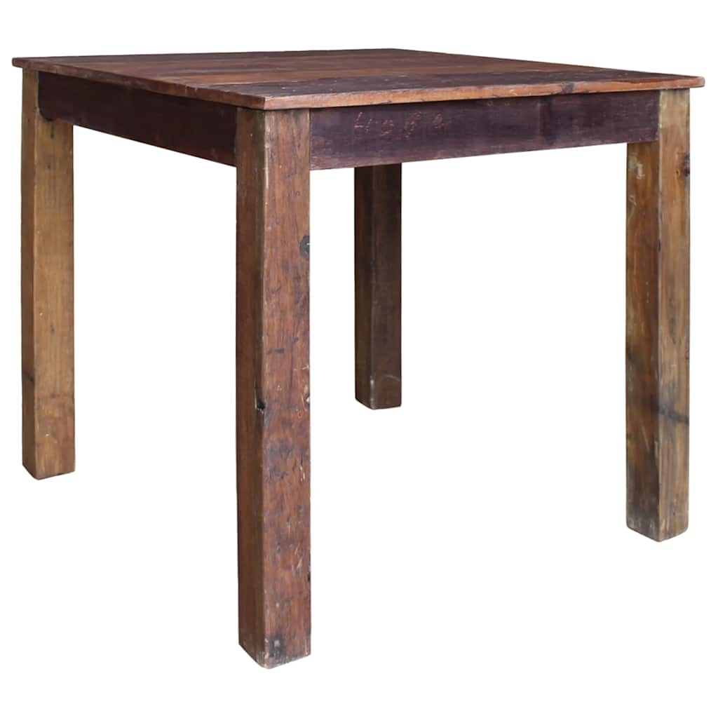Eettafel 82X80X76 Cm Gemengd Gerecycled Hout Zwart