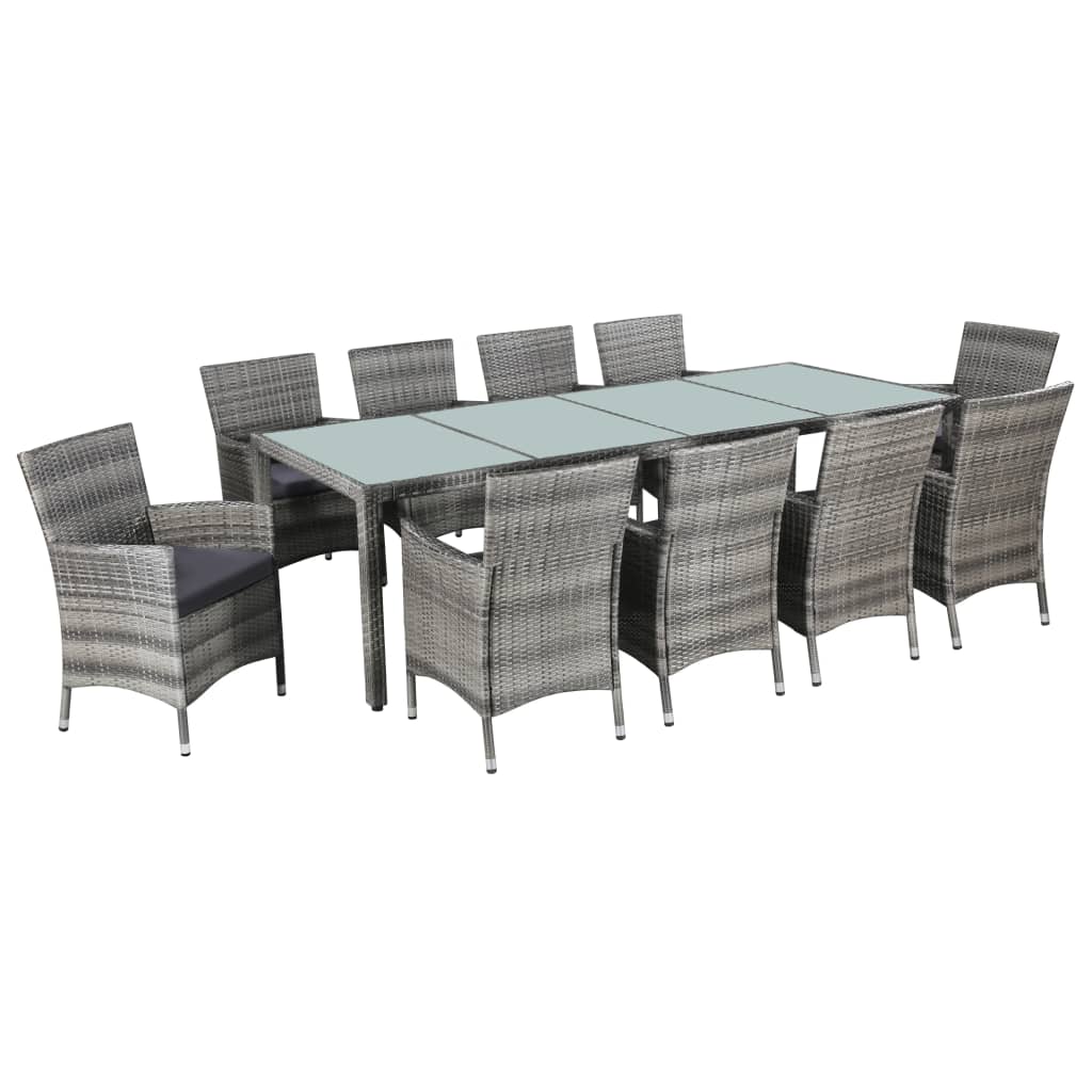 7-Delige Tuinset Met Kussens Poly Rattan