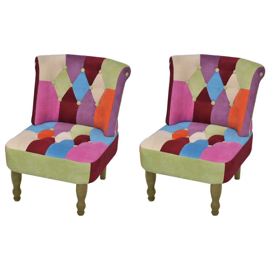 Franse Stoelen Met Patchwork Ontwerp Stof