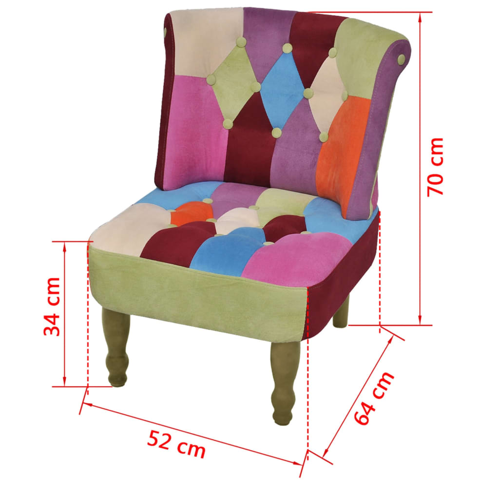Franse Stoelen Met Patchwork Ontwerp Stof