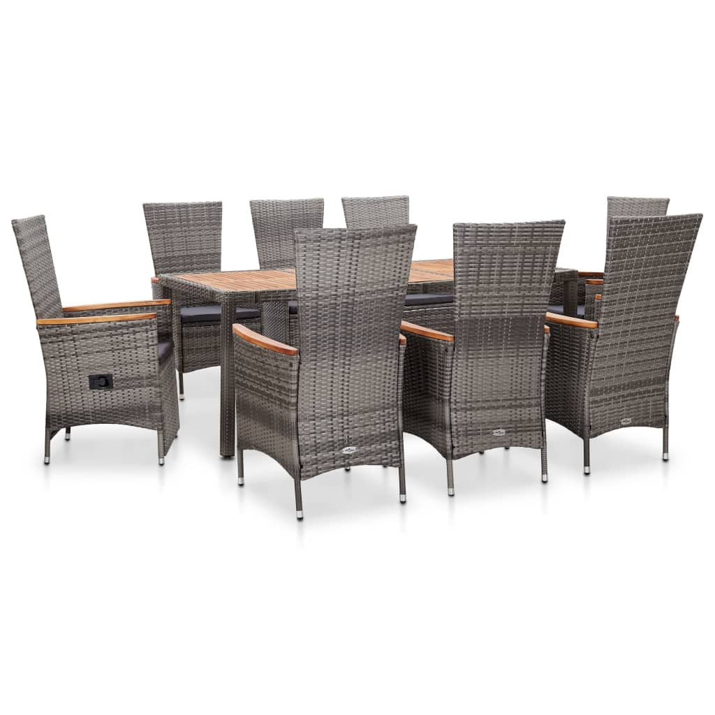 7-Delige Tuinset Poly Rattan Acaciahout