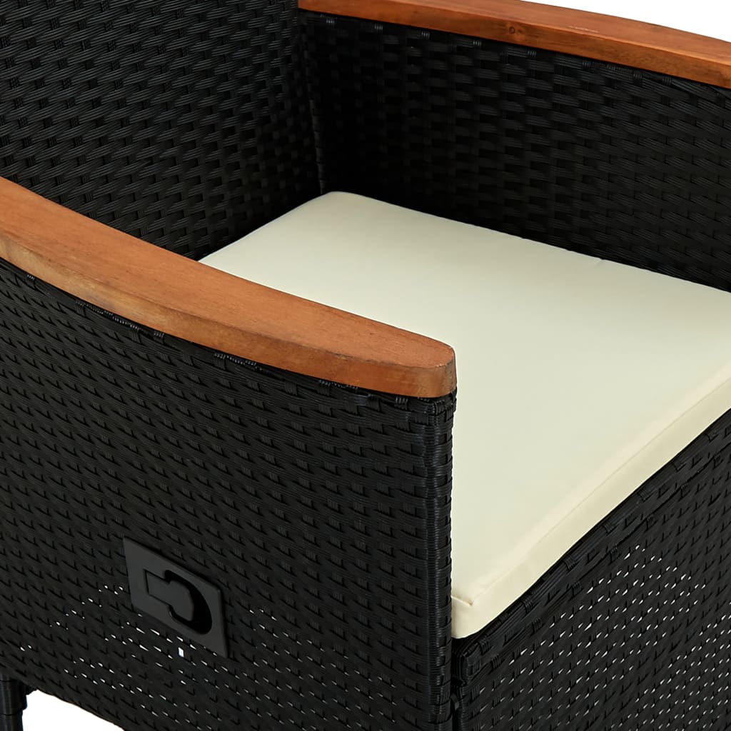 7-Delige Tuinset Poly Rattan Acaciahout