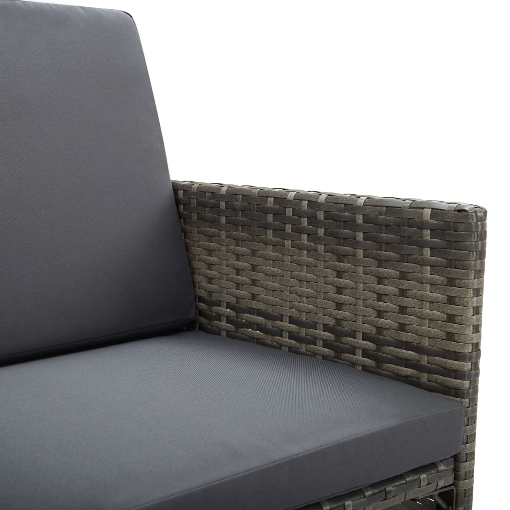 5-Delige Tuinset Met Kussens Poly Rattan