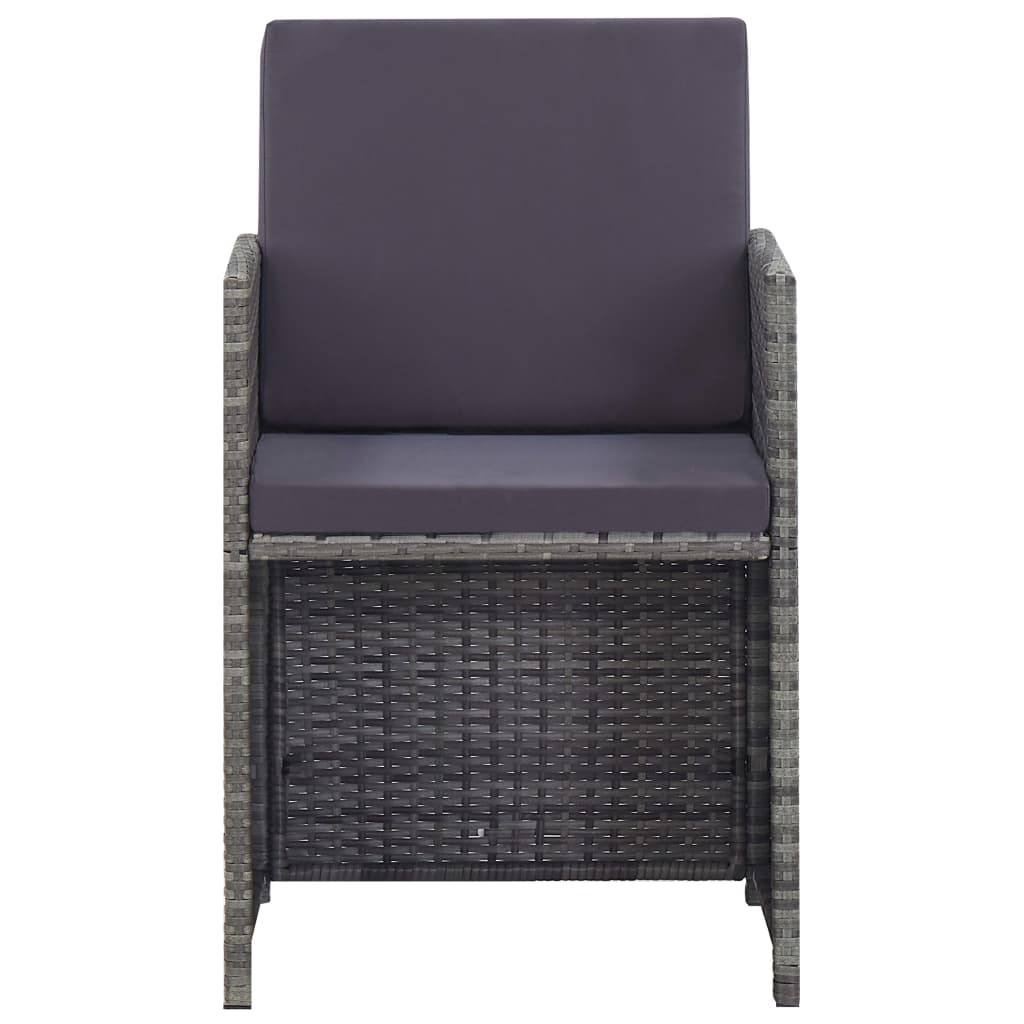 5-Delige Tuinset Poly Rattan En Acaciahout Antraciet