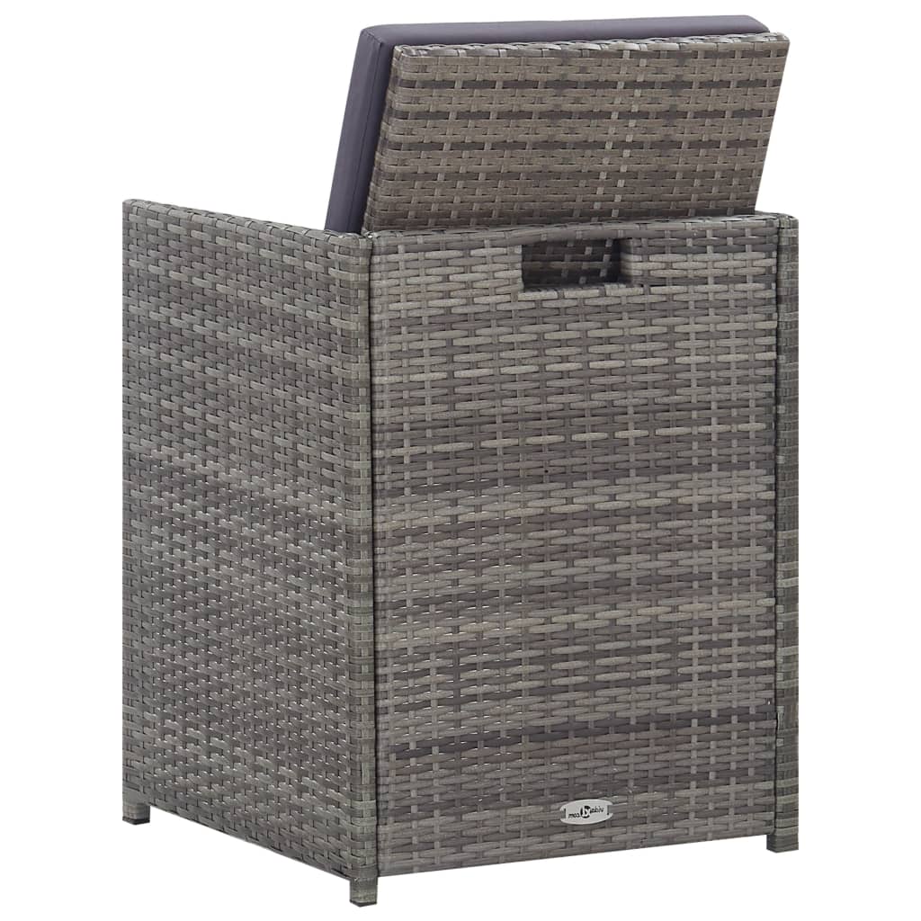 5-Delige Tuinset Poly Rattan En Acaciahout Antraciet