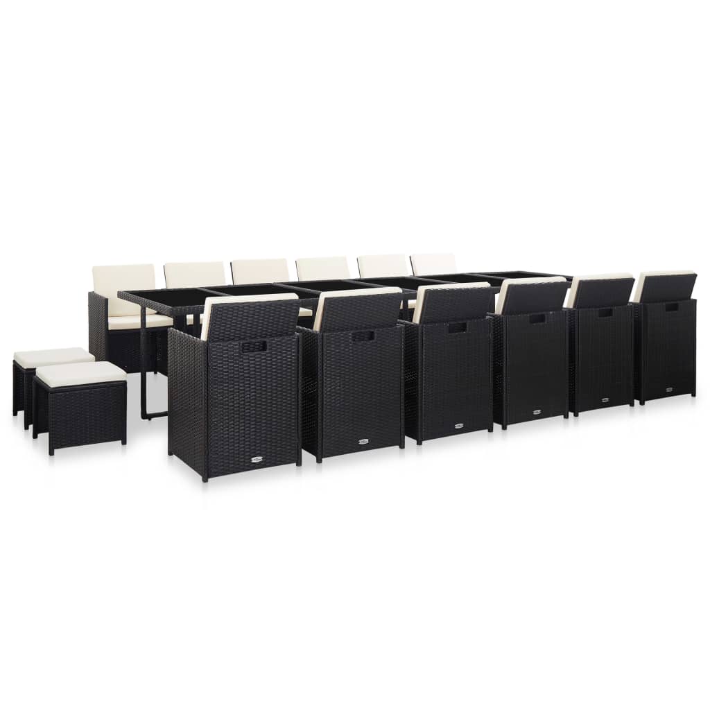 19-Delige Tuinset Met Kussens Poly Rattan