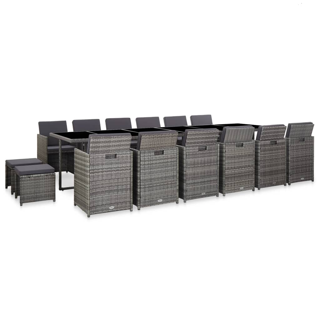 19-Delige Tuinset Met Kussens Poly Rattan