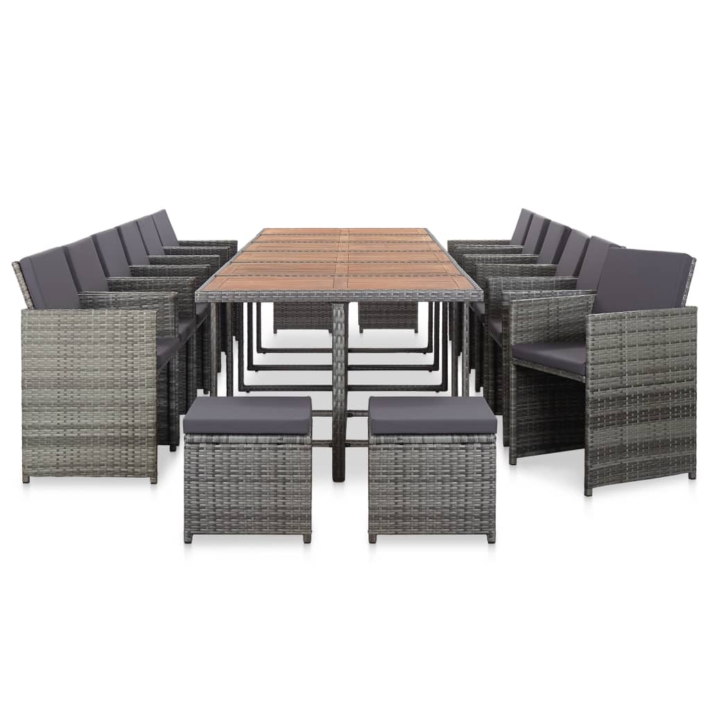 19-Delige Tuinset Met Kussens Poly Rattan