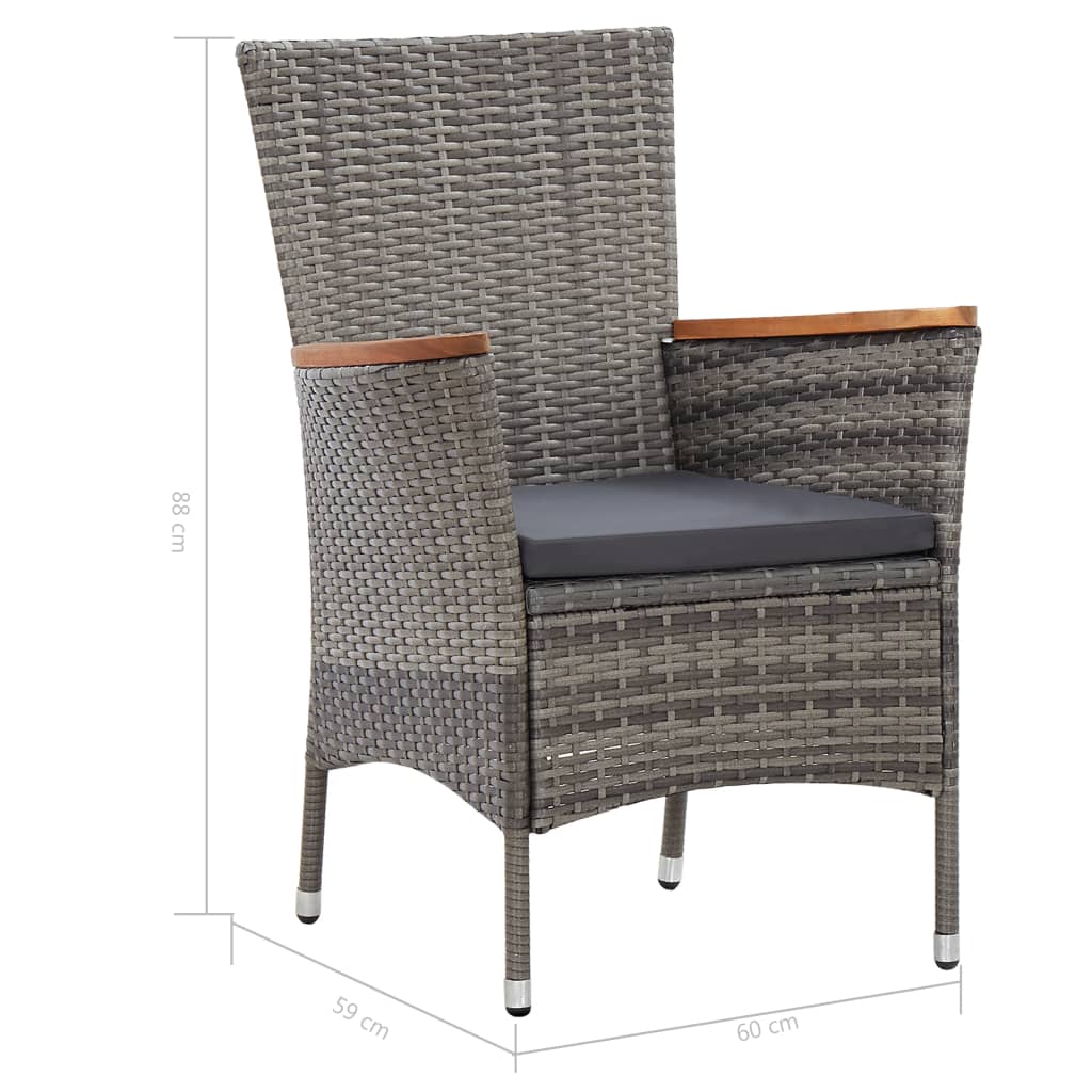 5-Delige Tuinset Met Kussens Poly Rattan