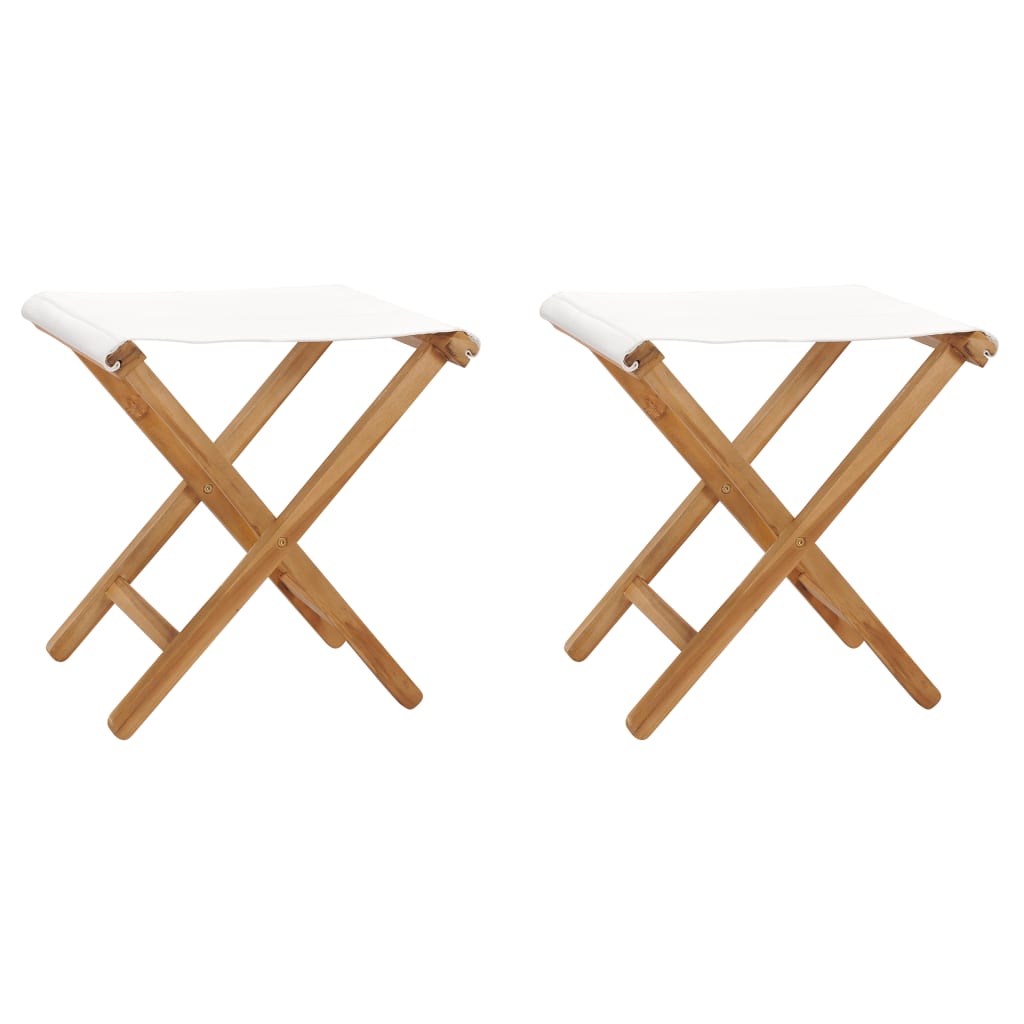 Stoelen Inklapbaar Massief Teakhout En Stof