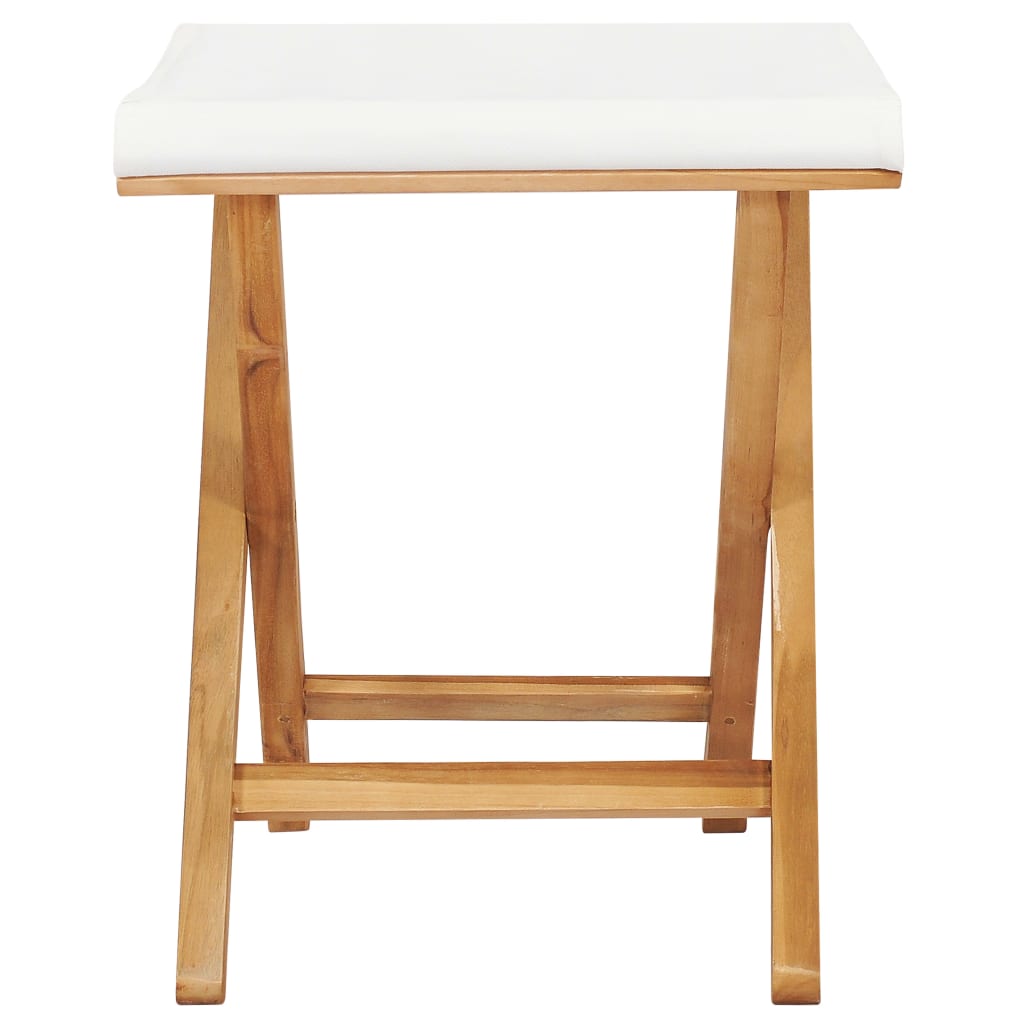 Stoelen Inklapbaar Massief Teakhout En Stof