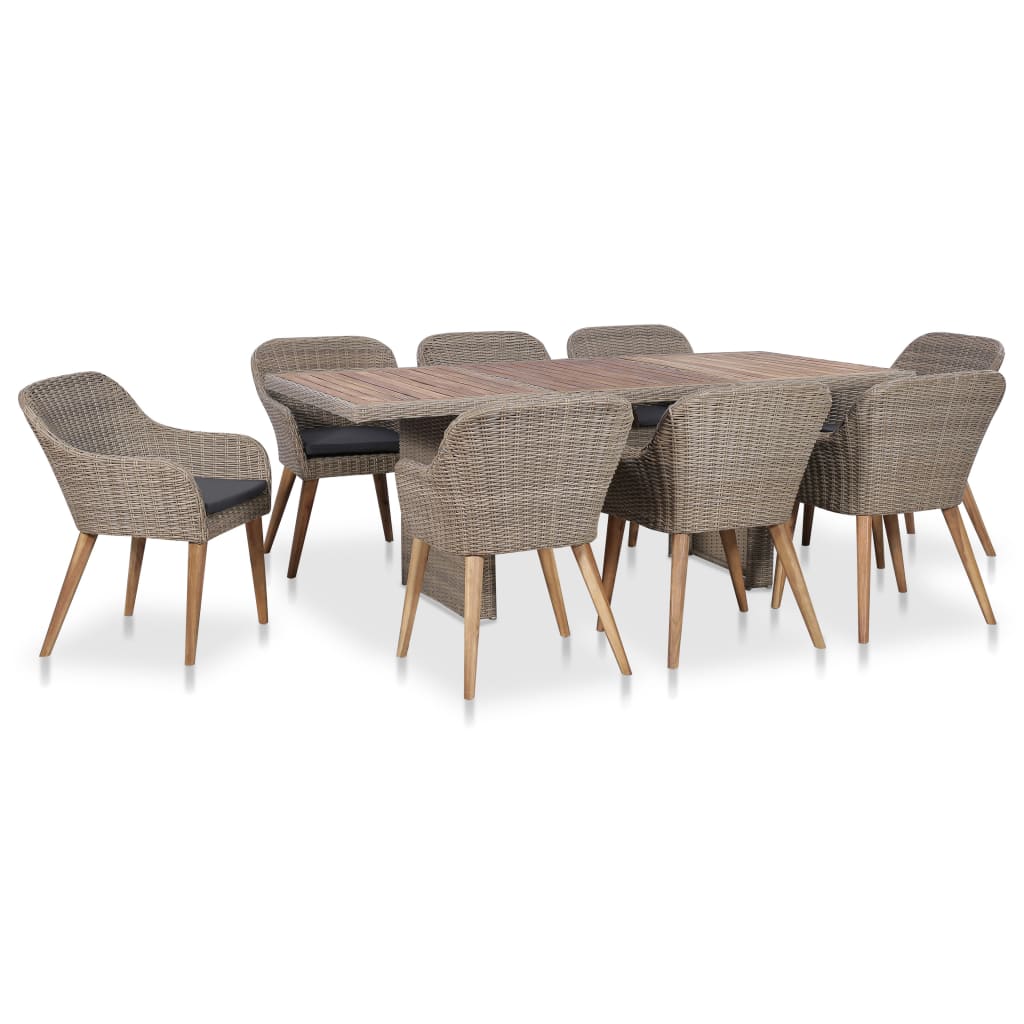 7-Delige Tuinset Met Kussens Poly Rattan
