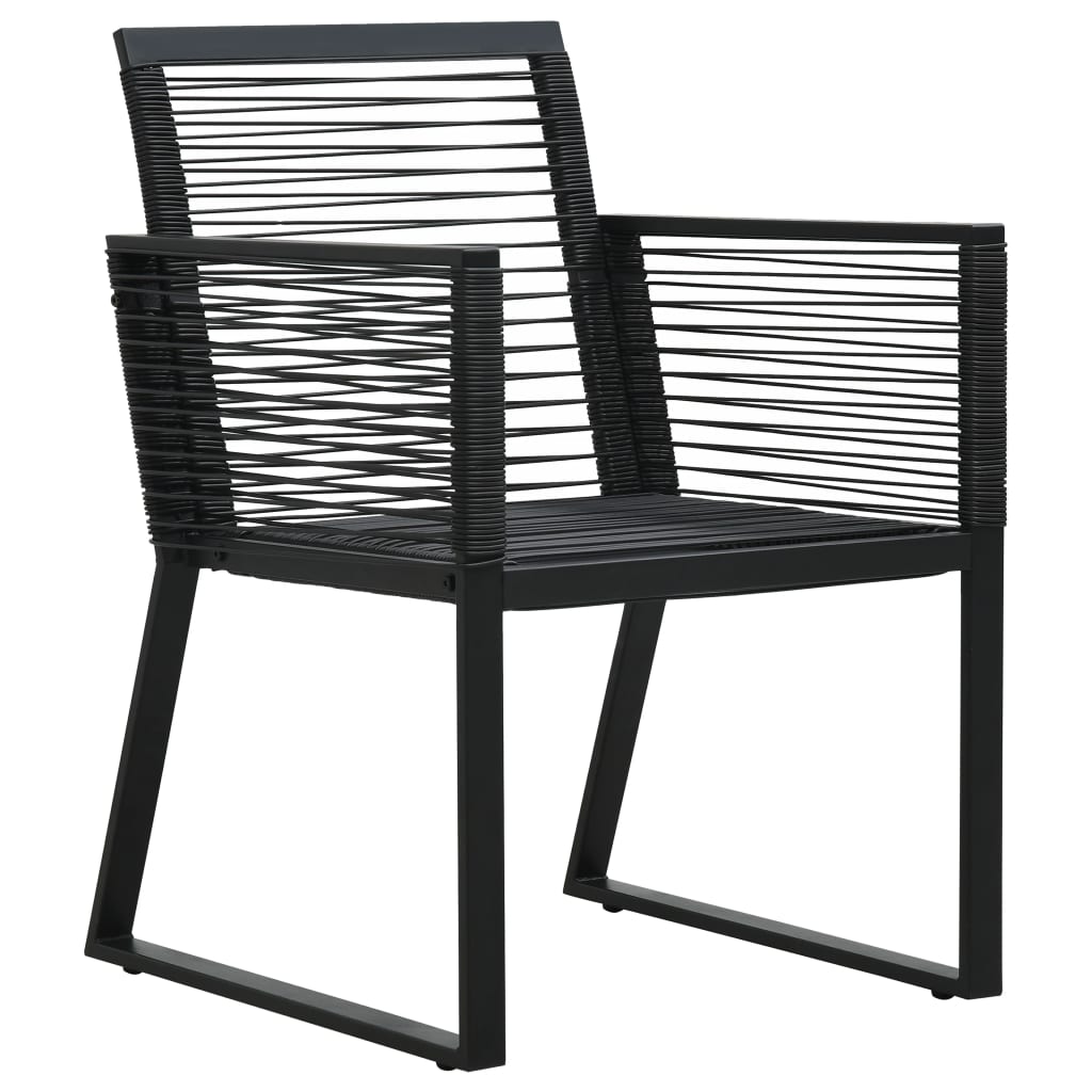 7-Delige Tuinset Pvc-Rattan Zwart