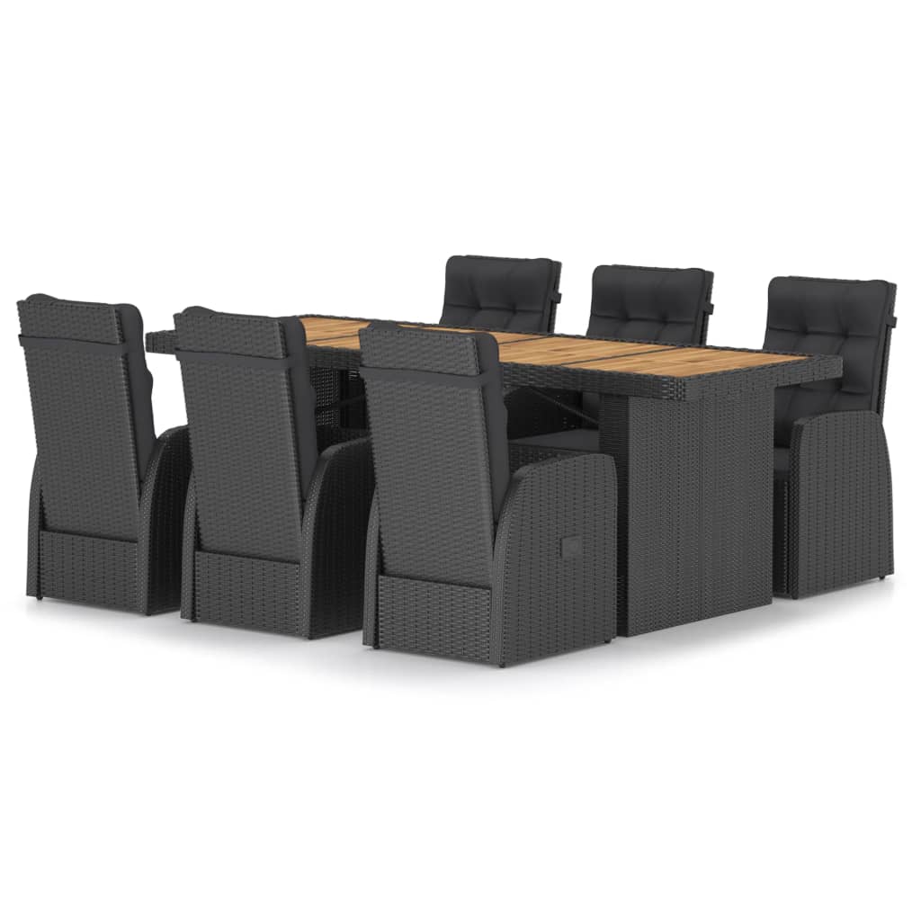 7-Delige Tuinset Met Kussens Poly Rattan