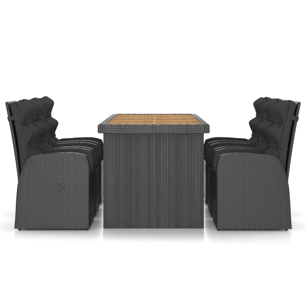 7-Delige Tuinset Met Kussens Poly Rattan