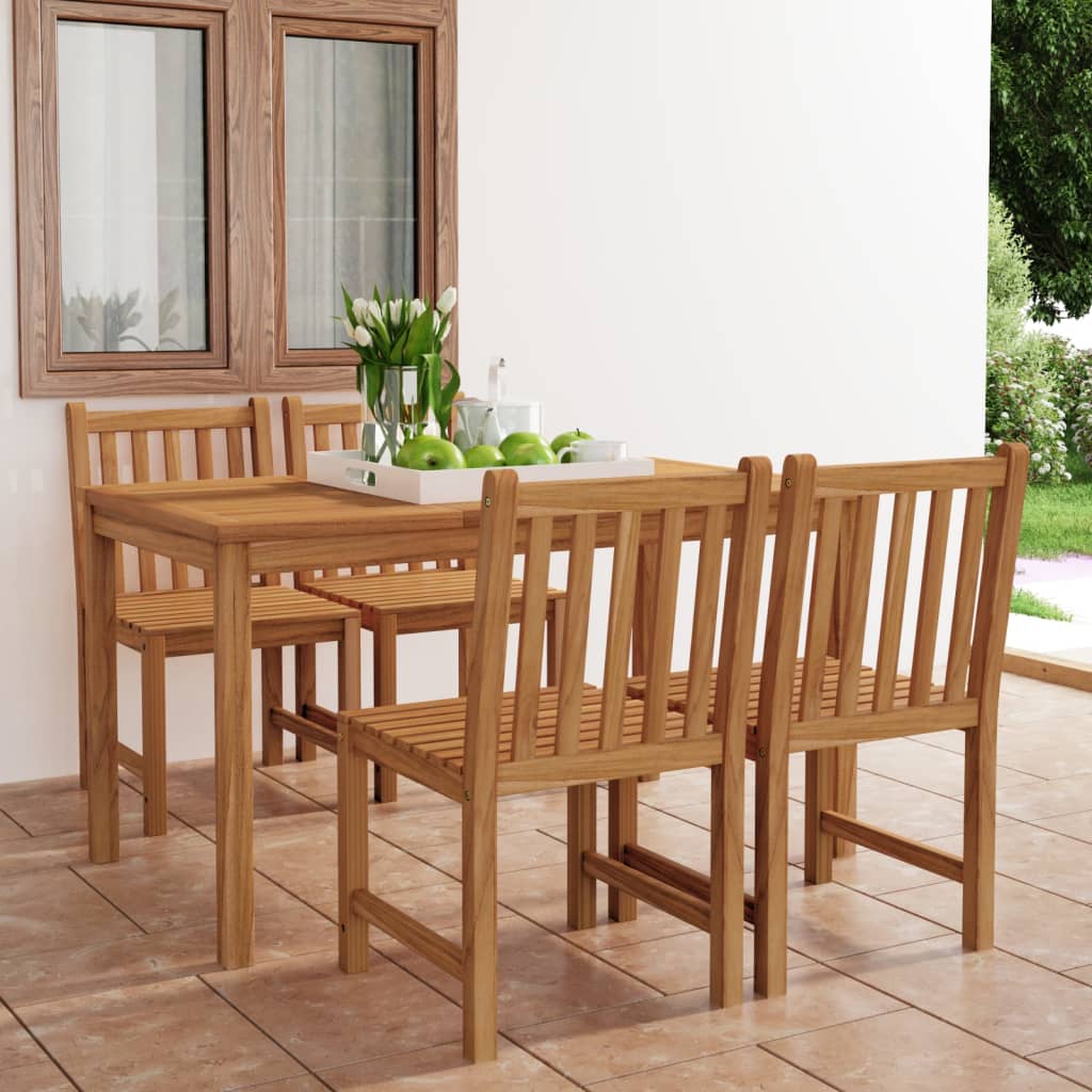 5-Delige Tuinset 140X80 Cm Massief Teakhout