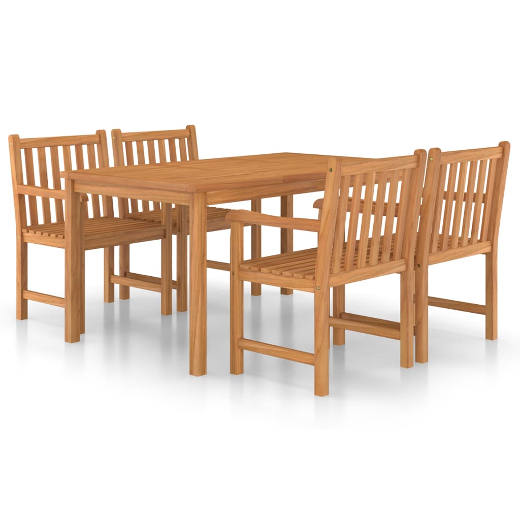 5-Delige Tuinset 150X90 Cm Massief Teakhout