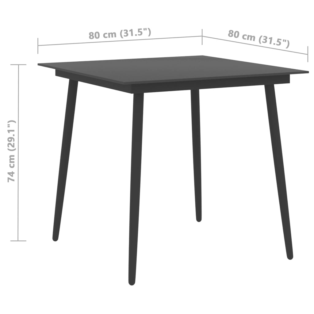5-Delige Tuinset Pvc-Rattan Zwart