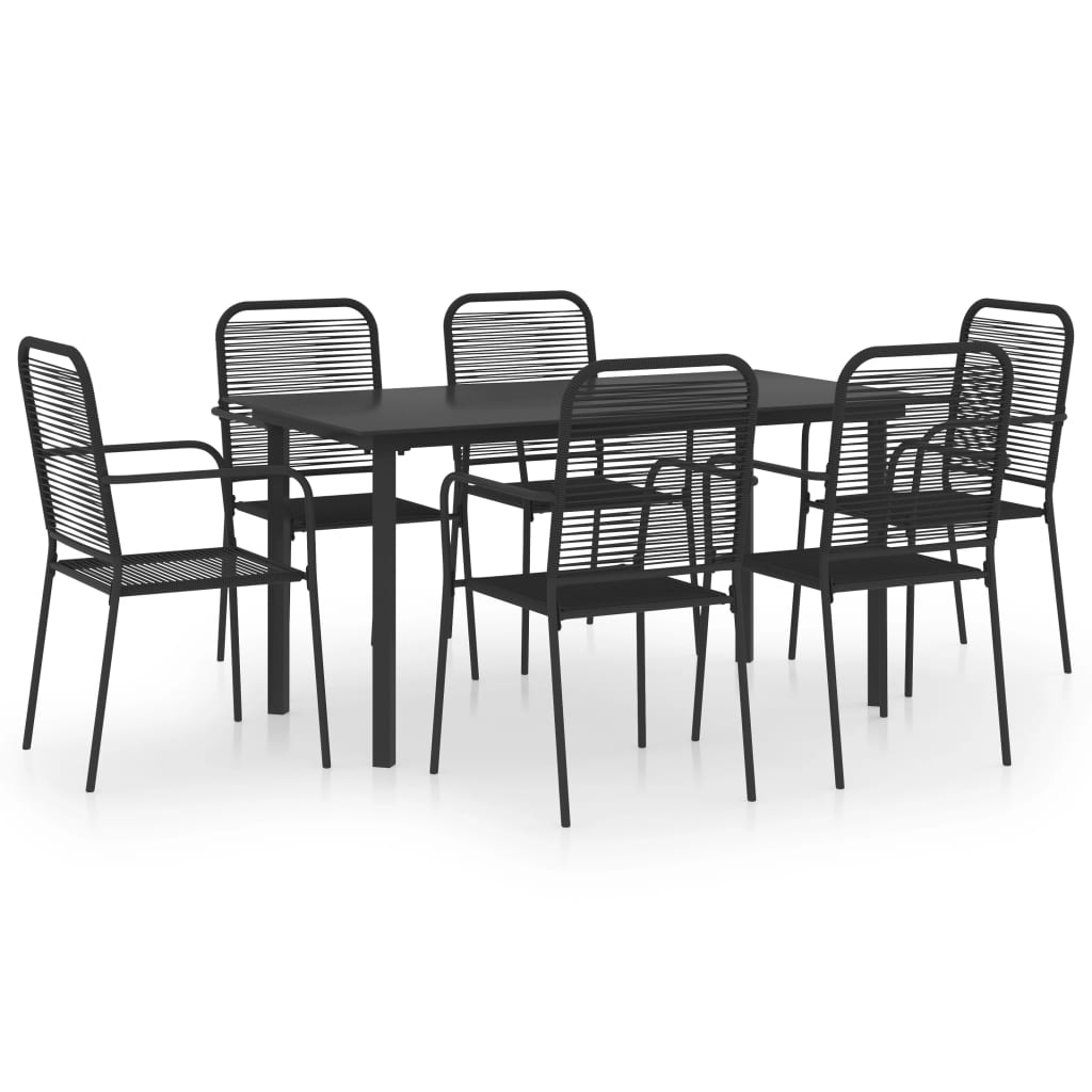7-Delige Tuinset Glas En Staal Zwart