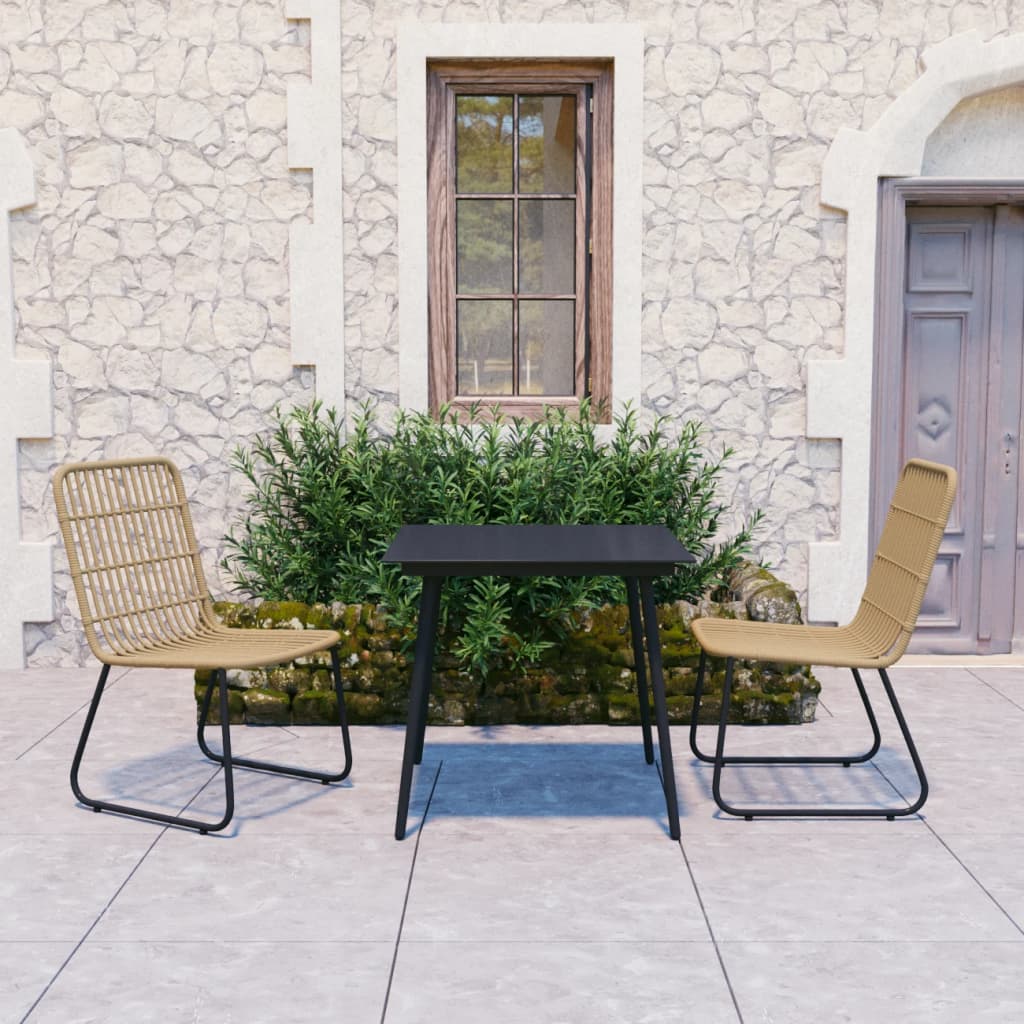 5-Delige Tuinset Poly Rattan En Glas