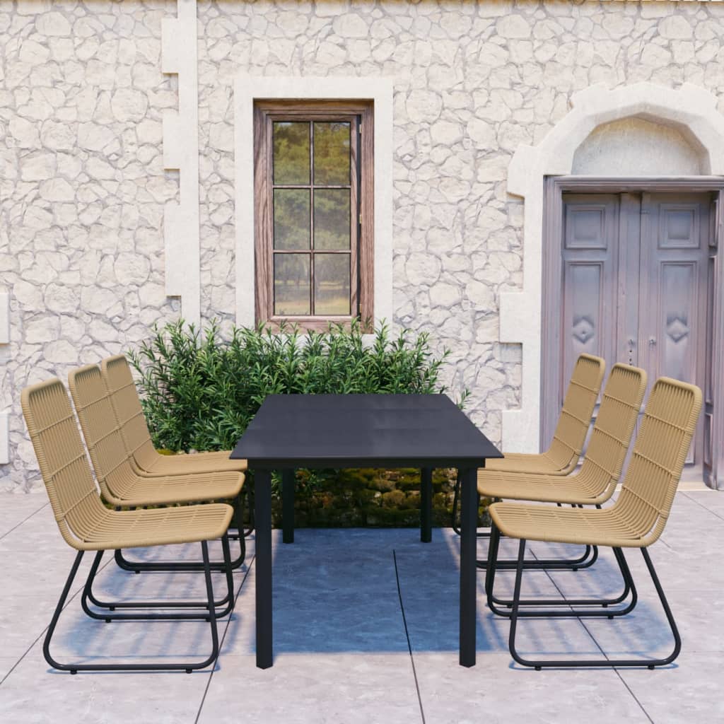 5-Delige Tuinset Poly Rattan En Glas