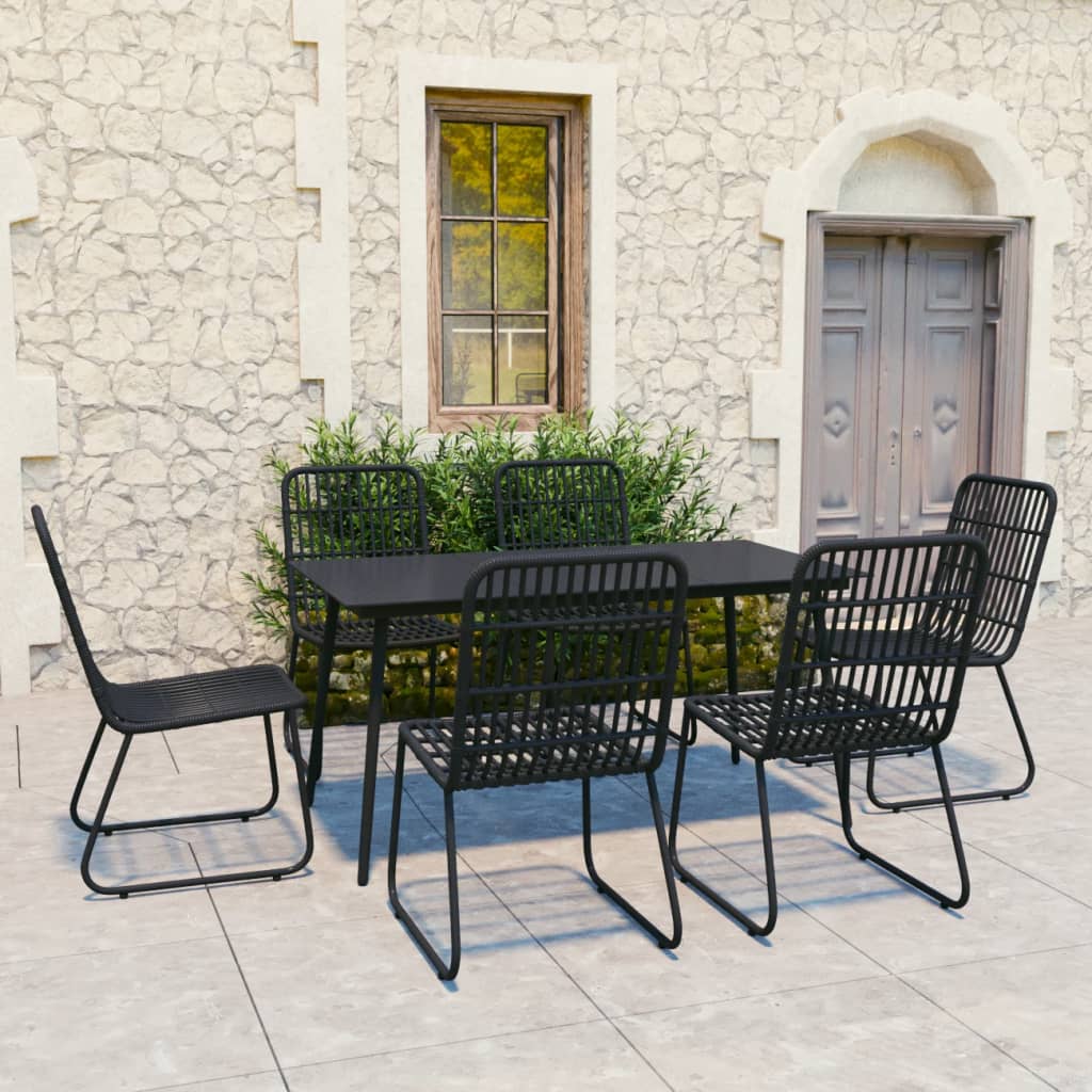 5-Delige Tuinset Poly Rattan En Glas