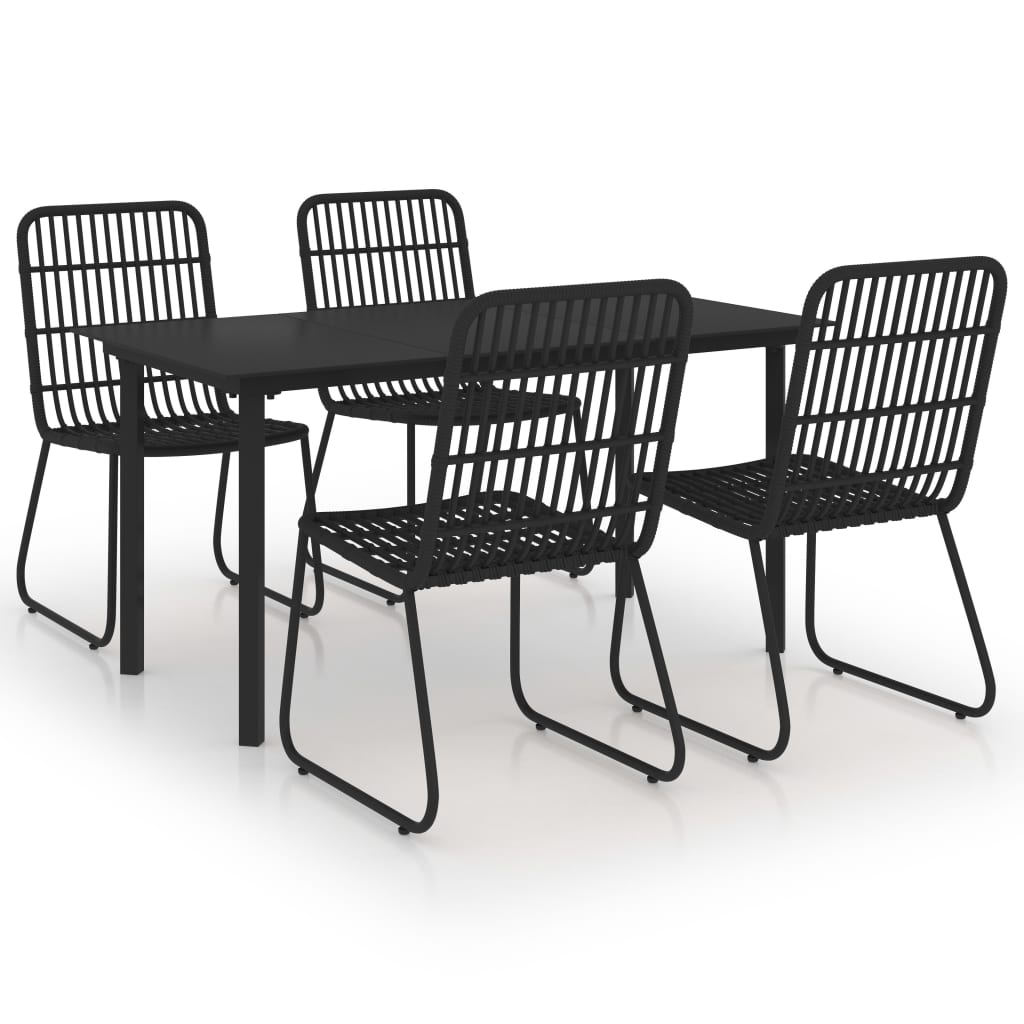 5-Delige Tuinset Poly Rattan En Glas