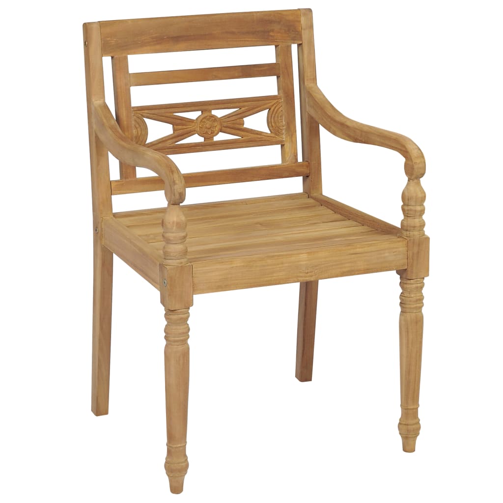 Stoelen Batavia 2 St Met Crèmekleurige Kussens Massief Teakhout