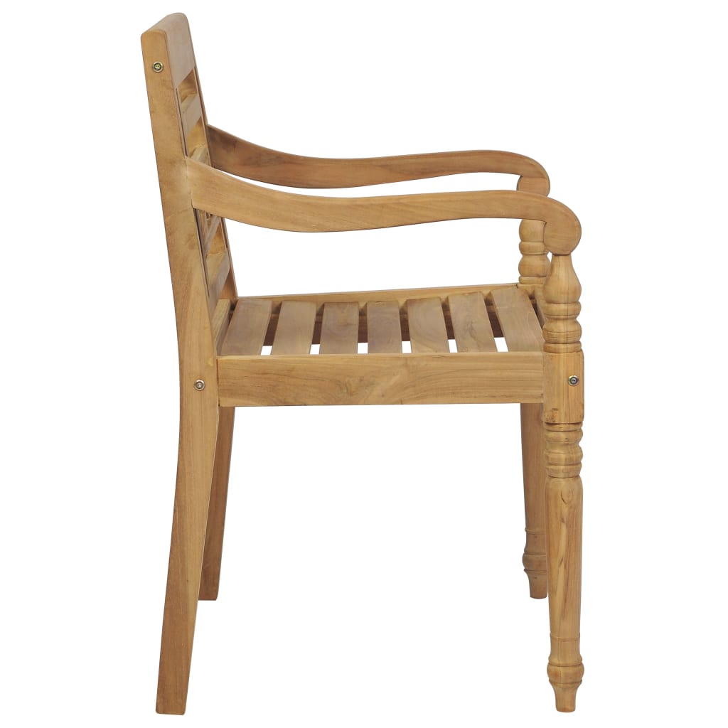 Stoelen Batavia 2 St Met Crèmekleurige Kussens Massief Teakhout