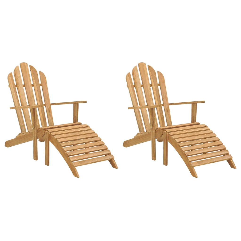 Stoelen Adirondack Met Voetensteunen Massief Teakhout