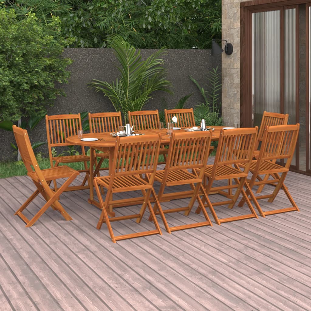 11-Delige Tuinset 220X90X75 Cm Massief Acaciahout