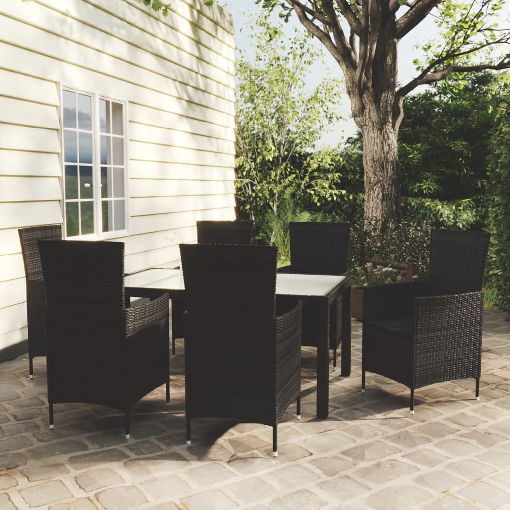 7-Delige Tuinset Met Kussens Poly Rattan