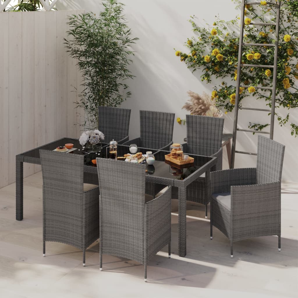7-Delige Tuinset Met Kussens Poly Rattan