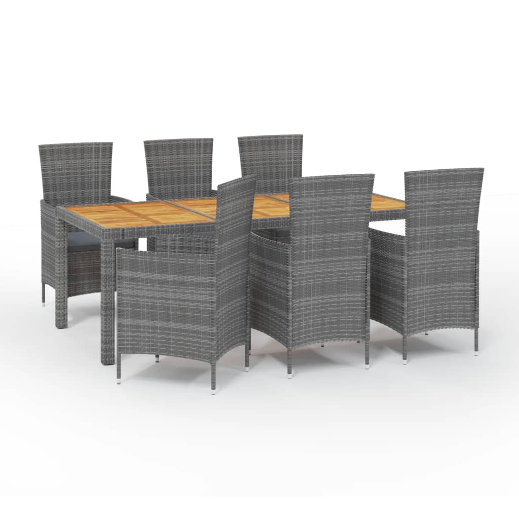 7-Delige Tuinset Met Kussens Poly Rattan
