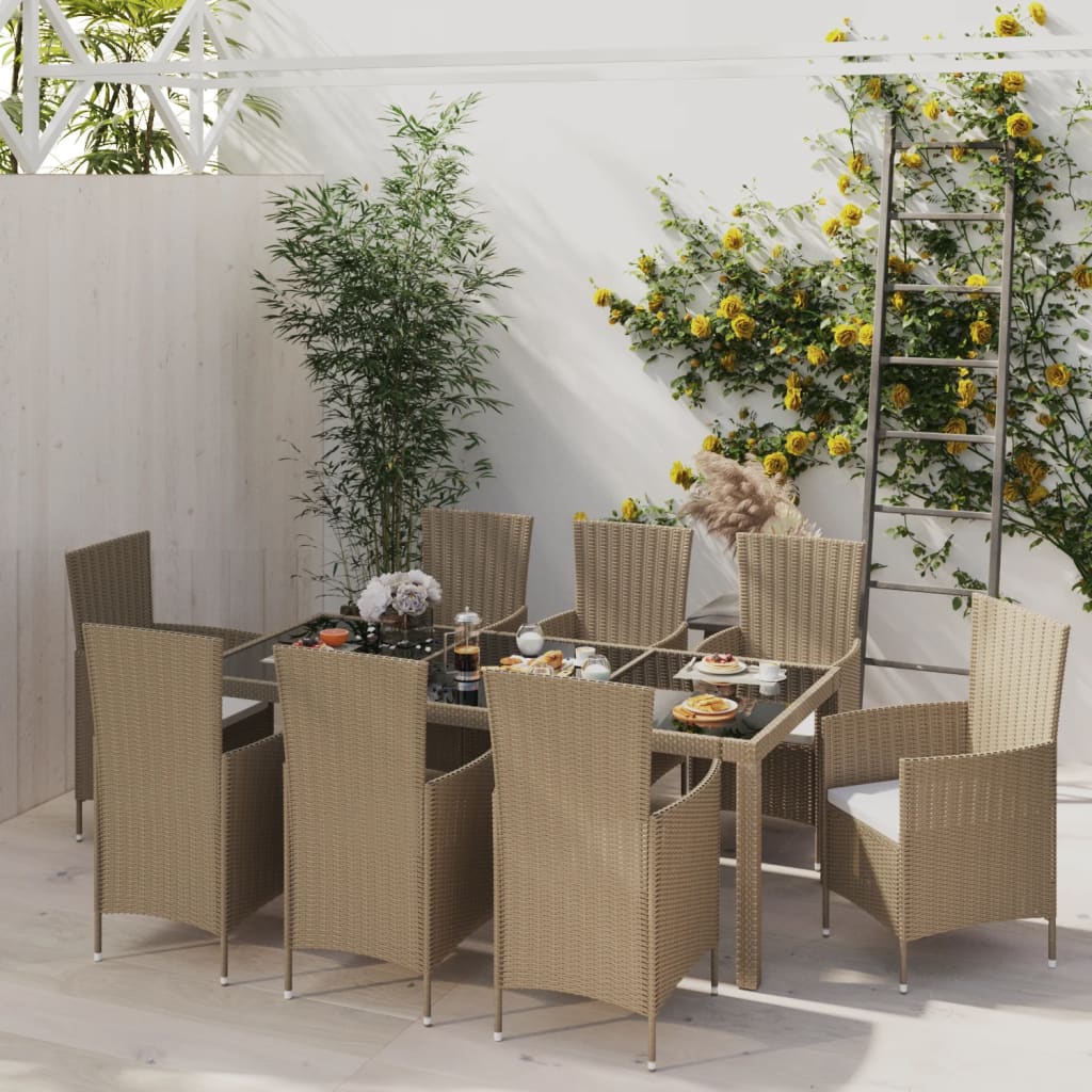 7-Delige Tuinset Met Kussens Poly Rattan