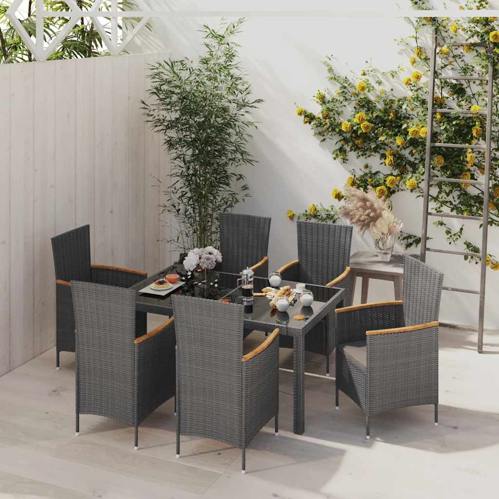 5-Delige Tuinset Met Kussens Poly Rattan