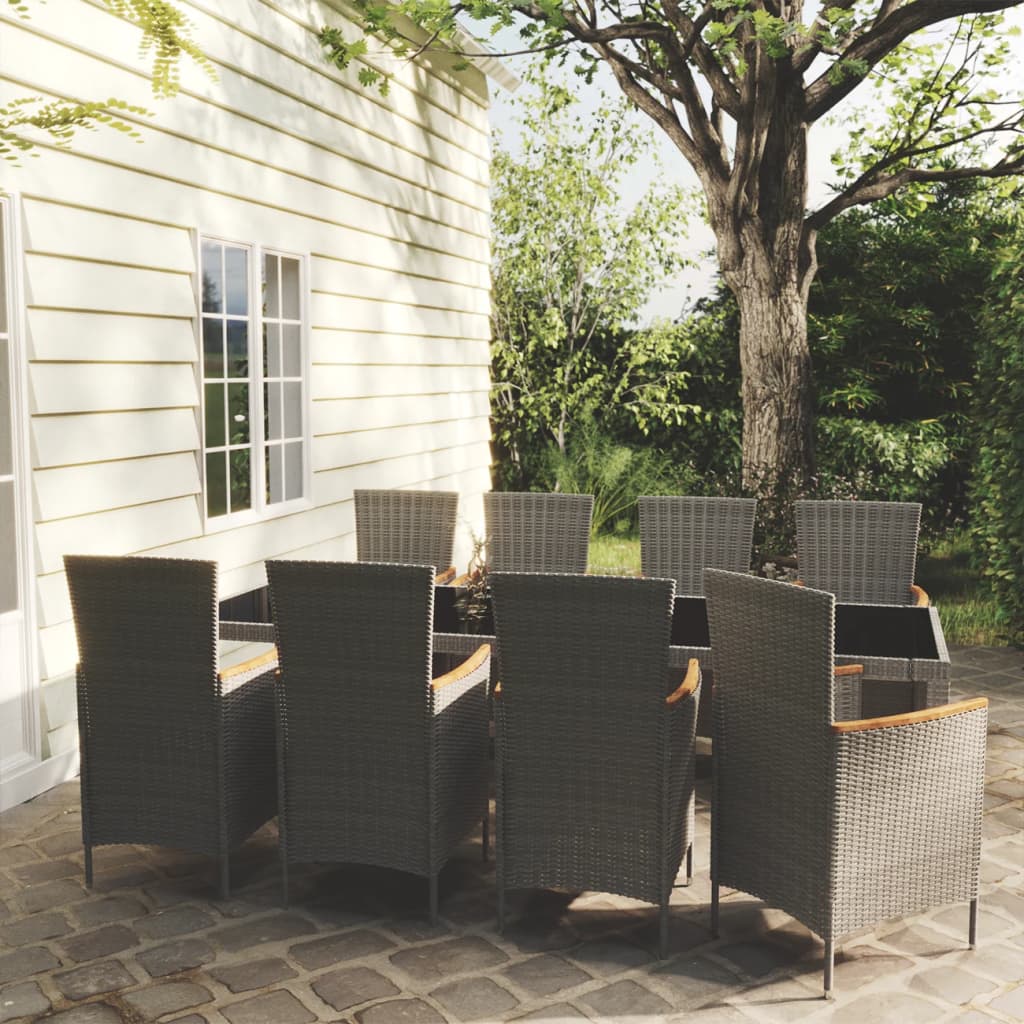 5-Delige Tuinset Met Kussens Poly Rattan