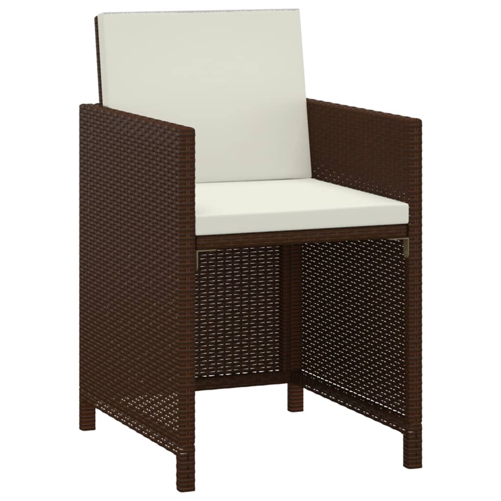 3-Delige Tuinset Met Kussens Poly Rattan