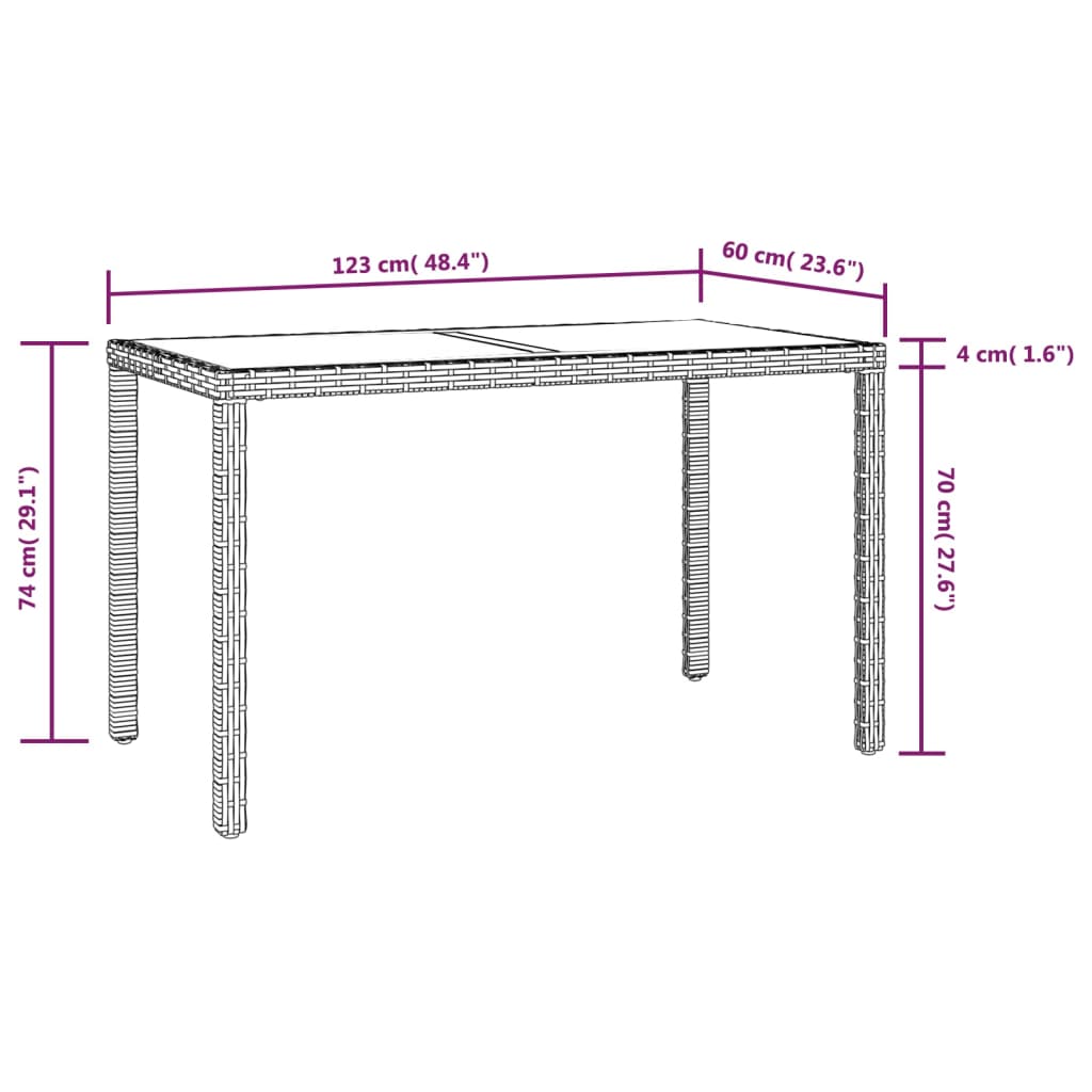 3-Delige Tuinset Met Kussens Poly Rattan