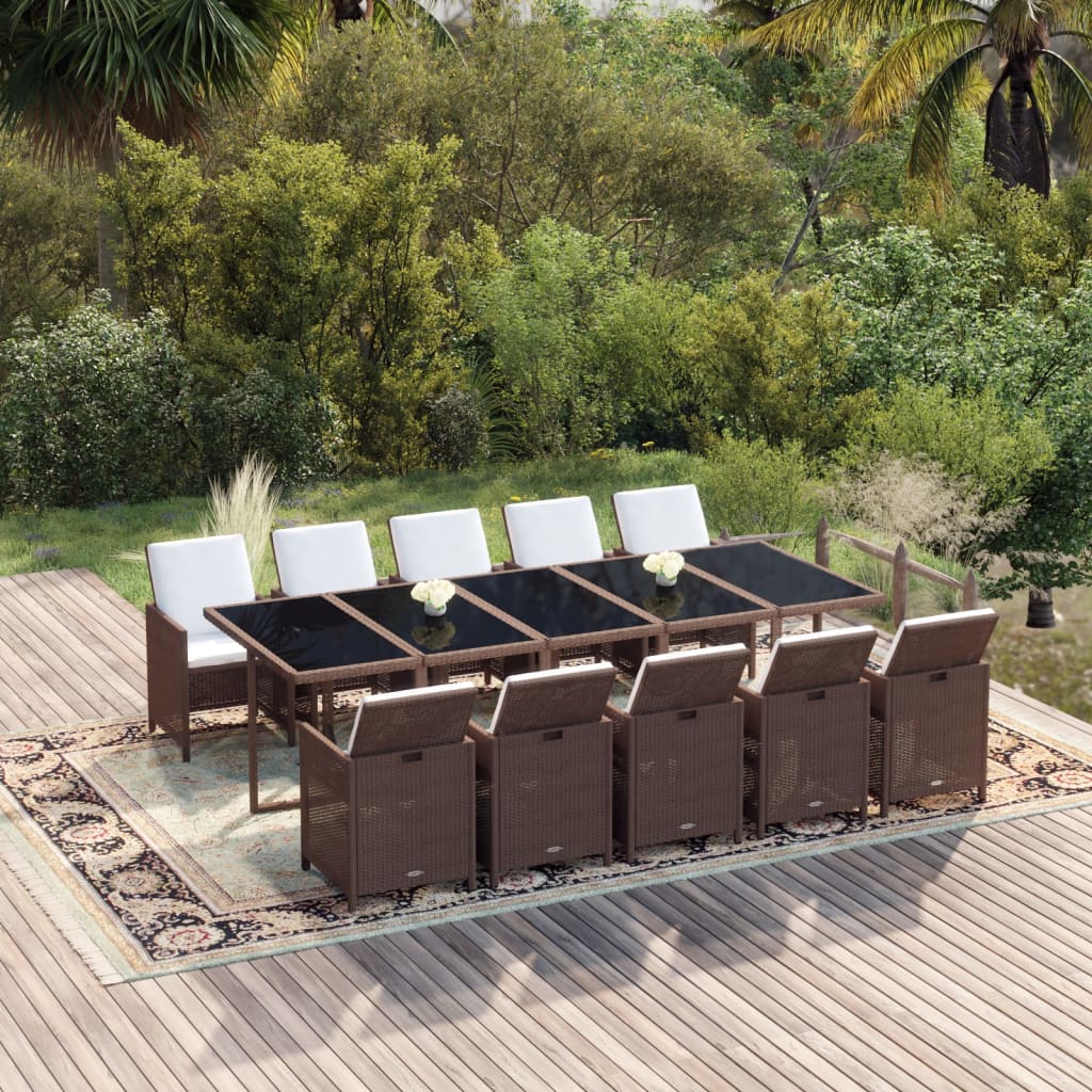 1 Tuinset Met Kussens Poly Rattan
