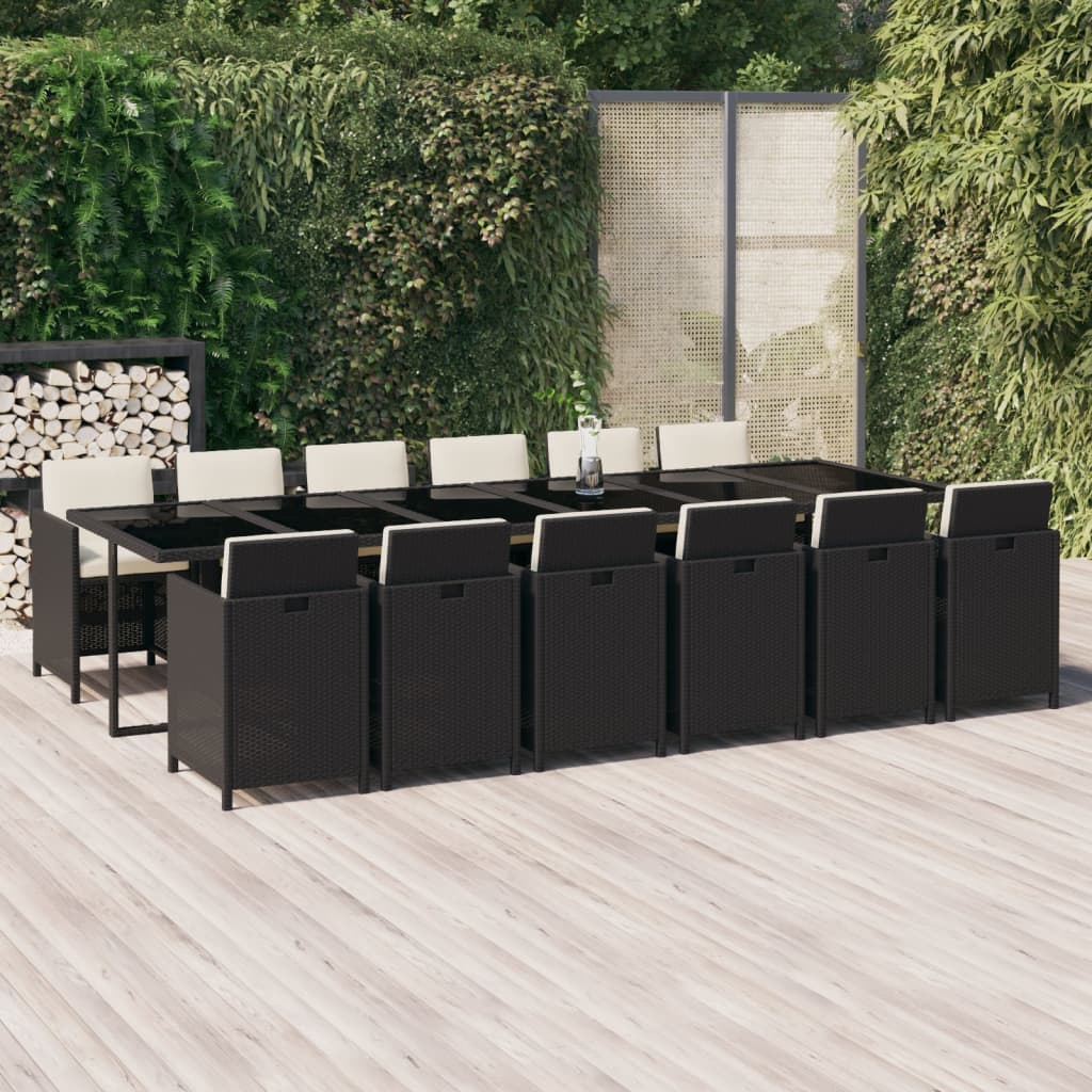 13-Delige Tuinset Met Kussens Poly Rattan