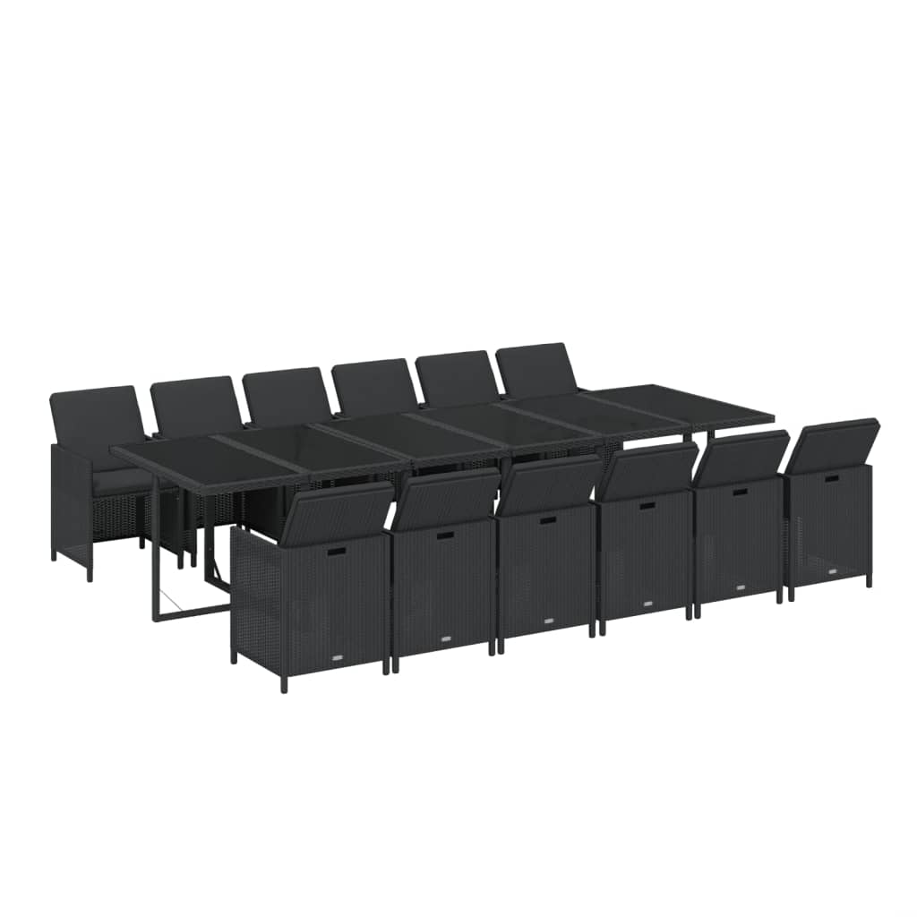 13-Delige Tuinset Met Kussens Poly Rattan