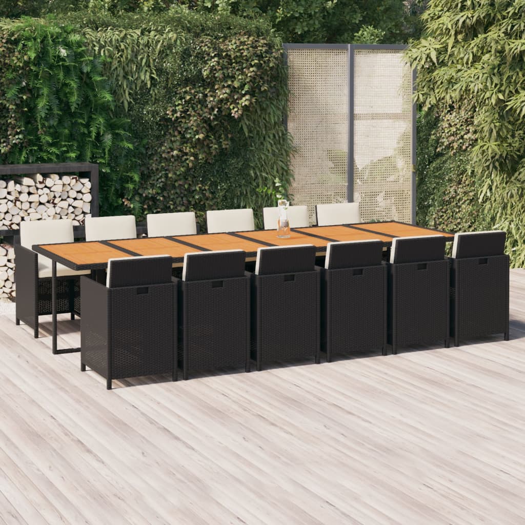 13-Delige Tuinset Met Kussens Poly Rattan